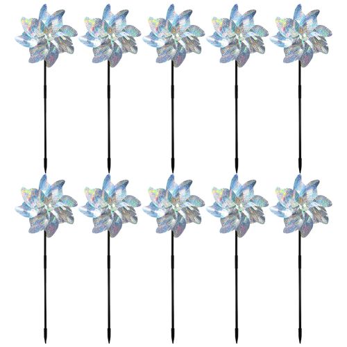 HUAN-Qzta Bird Repeller Windmill - Effective Solution for Pest Control - 10pcs Silver