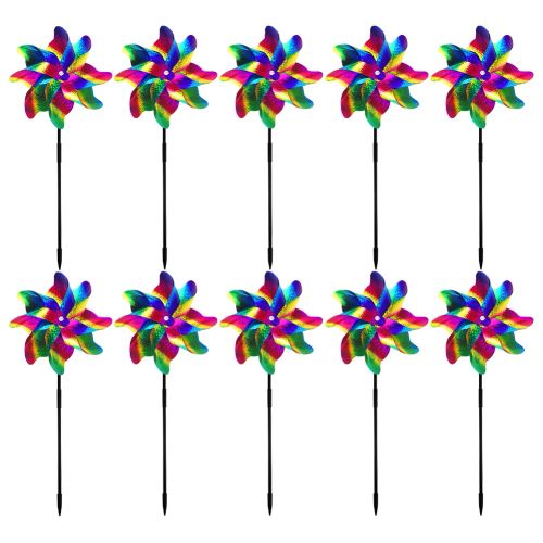 HUAN-Qzta Bird Repeller Windmill - Effective Solution for Pest Control - 10pcs Multicolor