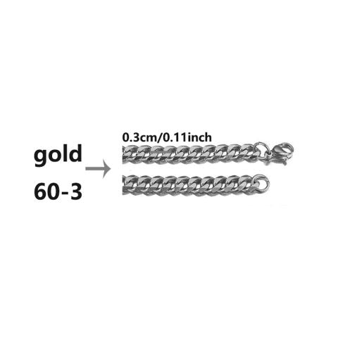 Stainless Steel Grinding Chain Necklace - Durable & Stylish Accessory - 3-60cm