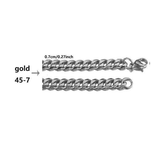 Stainless Steel Grinding Chain Necklace - Durable & Stylish Accessory - 7-45cm