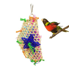 Colourful Natural Wood Bird Toy - Durable Fun Exercise for Pet Birds