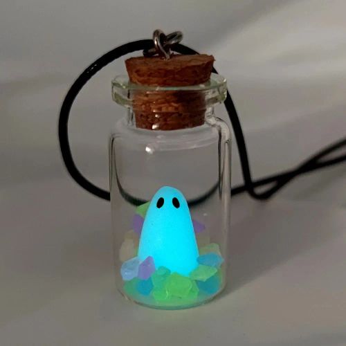Blue Ghost Pendant Necklace - Unique Design & Fashionable Accessory