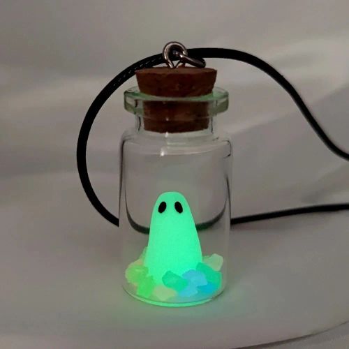 Blue Ghost Pendant Necklace - Unique Design & Fashionable Accessory
