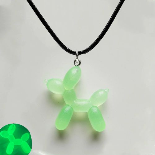Blue Ghost Pendant Necklace - Unique Design & Fashionable Accessory - Blue Zinc
