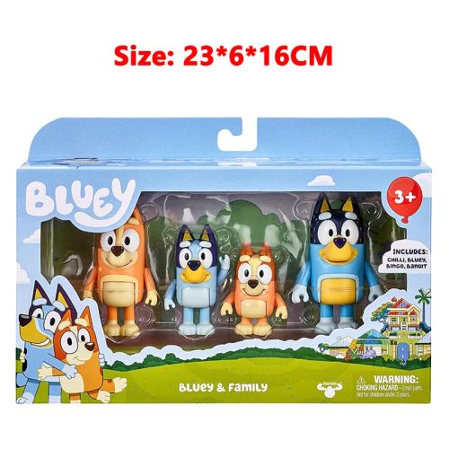 Bluey Action Figure Toy Set - PVC Collectibles for Kids’ Playtime - A-boxed