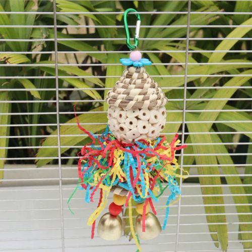 Colourful Wooden Bird Toy - Fun & Flexible Parrot Activity Toy - Red