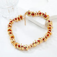 FFLACELL Irregular Acrylic Stone Necklace - Trendy Statement Jewelry