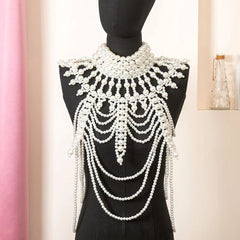 Elegant Pearl Chain Body Jewellery - Fashionable Layered Necklace