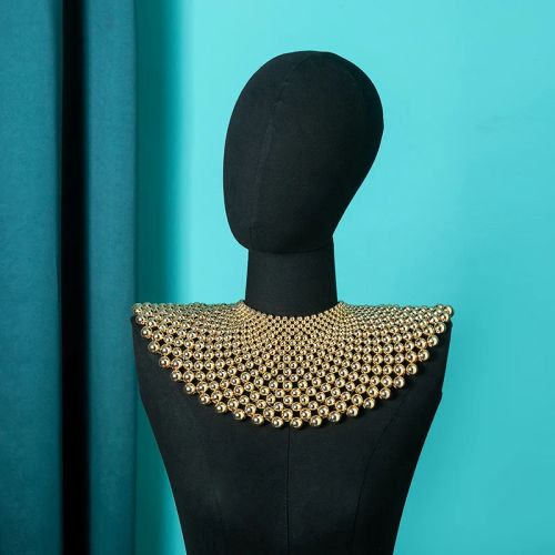 Elegant Handmade Pearl Choker Necklace for Weddings & Parties - gold