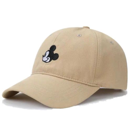 MINISO Mickey Cartoon Cotton Cap - Adjustable Sun Protection Baseball Hat - Beige