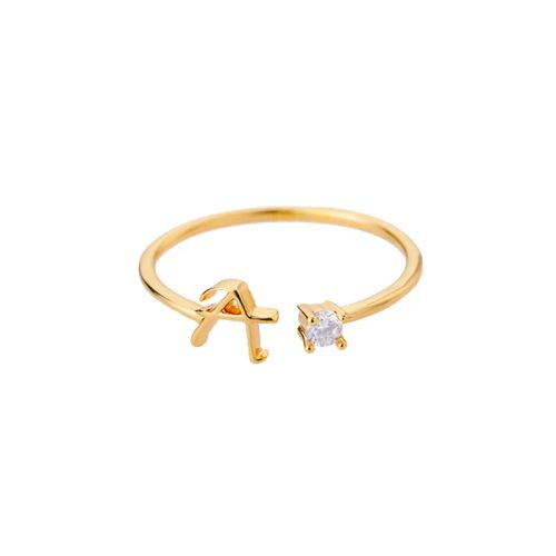 Trendy Stainless Steel Letter Rings - Adjustable Initials Fashion Jewellery