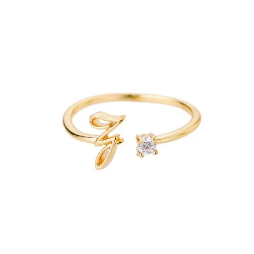Trendy Stainless Steel Letter Rings - Adjustable Initials Fashion Jewellery - Z / SILVER PLATED