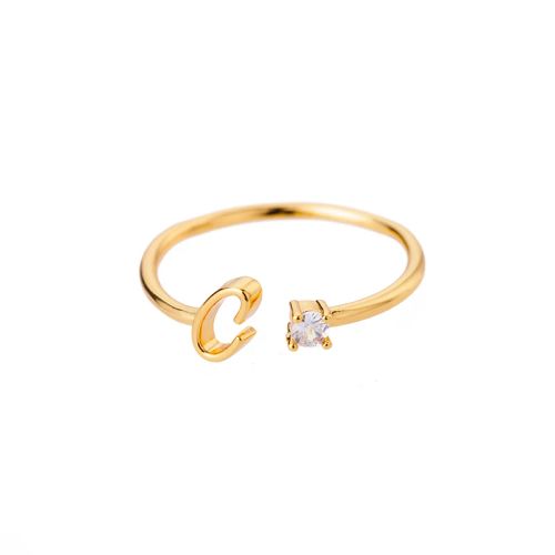 Trendy Stainless Steel Letter Rings - Adjustable Initials Fashion Jewellery