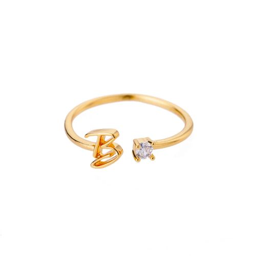 Trendy Stainless Steel Letter Rings - Adjustable Initials Fashion Jewellery