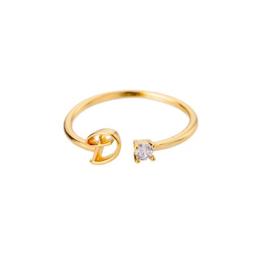 Trendy Stainless Steel Letter Rings - Adjustable Initials Fashion Jewellery