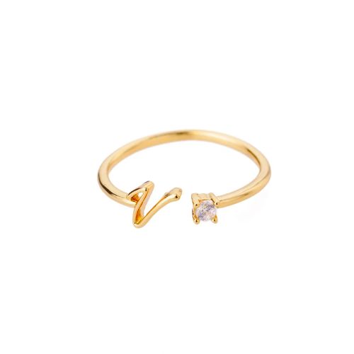 Trendy Stainless Steel Letter Rings - Adjustable Initials Fashion Jewellery