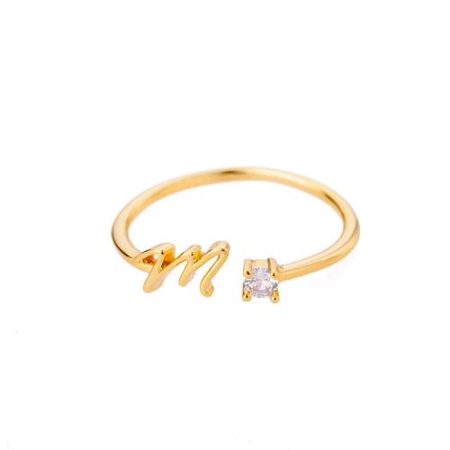 Trendy Stainless Steel Letter Rings - Adjustable Initials Fashion Jewellery