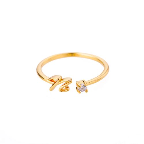 Trendy Stainless Steel Letter Rings - Adjustable Initials Fashion Jewellery