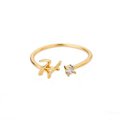 Trendy Stainless Steel Letter Rings - Adjustable Initials Fashion Jewellery