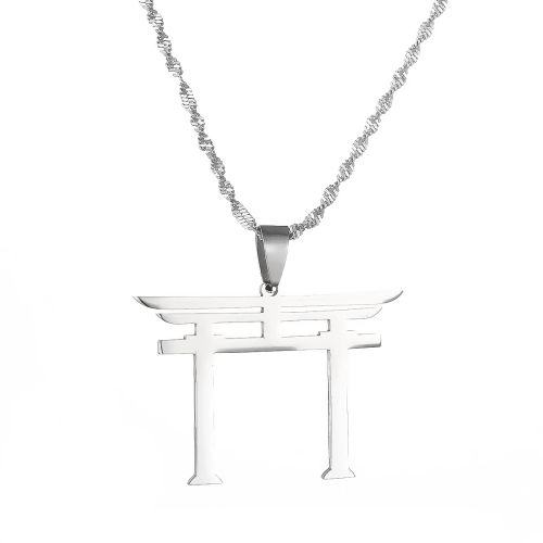 ETHYLIN Trendy Triangle Pendant Necklace - Stylish Fashion Accessory - SILVER PLATED