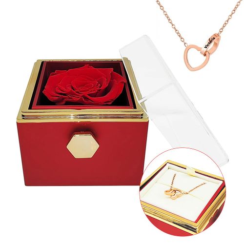 Eternal Flower Necklace & Revolving Box - Romantic Gift Set