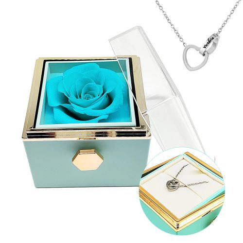 Eternal Flower Necklace & Revolving Box - Romantic Gift Set