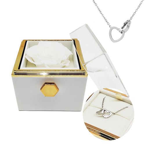 Eternal Flower Necklace & Revolving Box - Romantic Gift Set