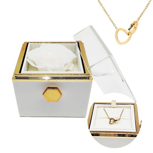 Eternal Flower Necklace & Revolving Box - Romantic Gift Set