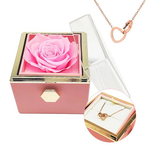 Eternal Flower Necklace & Revolving Box - Romantic Gift Set
