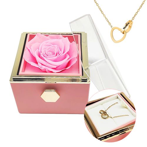 Eternal Flower Necklace & Revolving Box - Romantic Gift Set