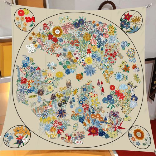IROJEFF Luxury 100% Twill Silk Scarf - Fashionable 90x90CM Square Scarf