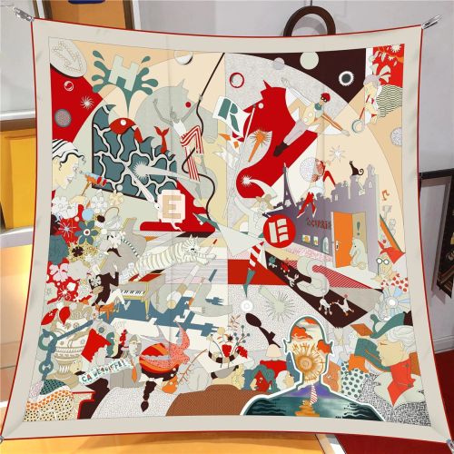 IROJEFF Luxury 100% Twill Silk Scarf - Fashionable 90x90CM Square Scarf