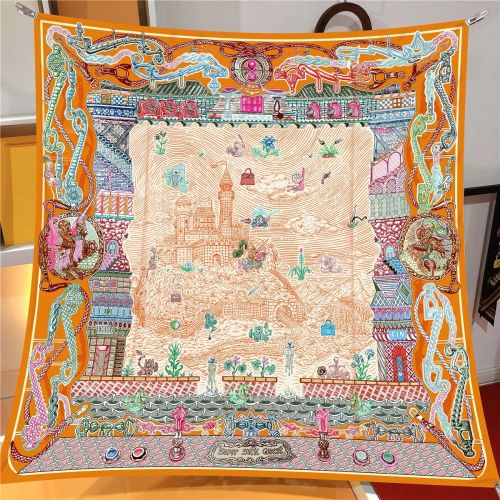 IROJEFF Luxury 100% Twill Silk Scarf - Fashionable 90x90CM Square Scarf