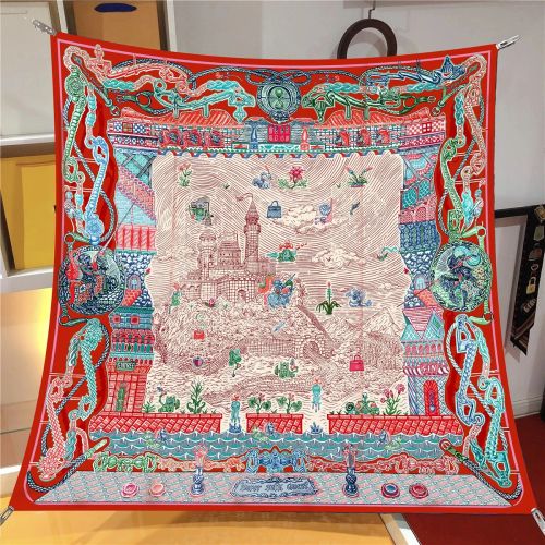 IROJEFF Luxury 100% Twill Silk Scarf - Fashionable 90x90CM Square Scarf