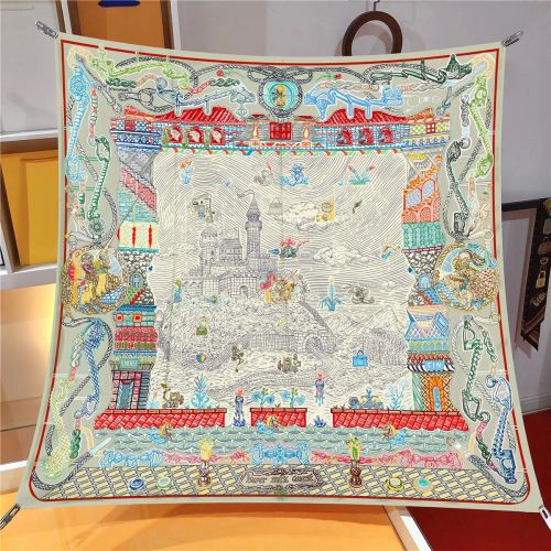IROJEFF Luxury 100% Twill Silk Scarf - Fashionable 90x90CM Square Scarf