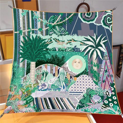 IROJEFF Luxury 100% Twill Silk Scarf - Fashionable 90x90CM Square Scarf
