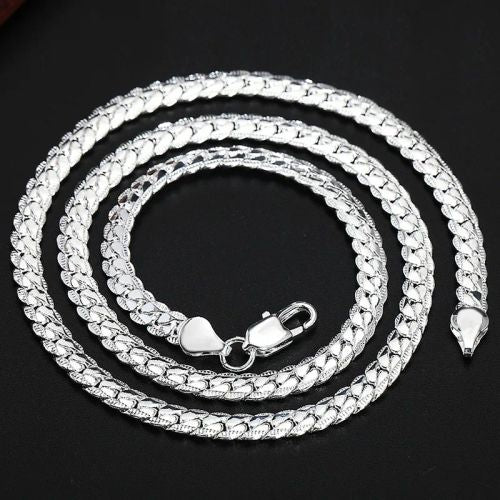 Fashionable Silver Plated Copper Chain Necklace - Stylish Accessory - 50cm