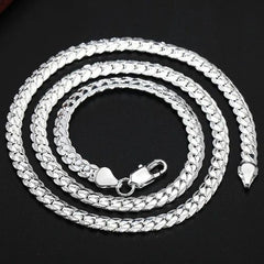 Fashionable Silver Plated Copper Chain Necklace - Stylish Accessory - 50cm