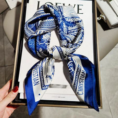 Annielazy Luxury Square Silk Scarf - Fashionable Multifunctional Wrap