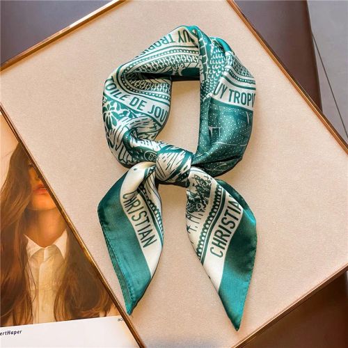 Annielazy Luxury Square Silk Scarf - Fashionable Multifunctional Wrap - green