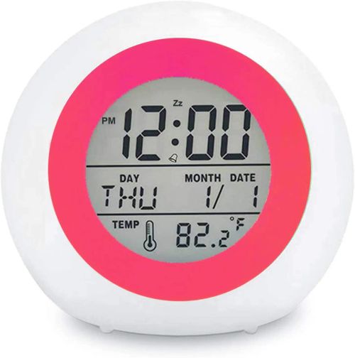 7 Colour Digital Kids Alarm Clock with Night Light & Multiple Tones