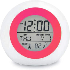 7 Colour Digital Kids Alarm Clock with Night Light & Multiple Tones