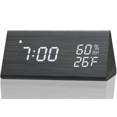 Wood LED Digital Desk Clock - Multi-Functionality & Modern Design