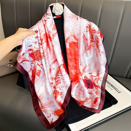 SENAIFEI Multifunctional Silk-Feeling Scarf 90x90cm - Style & Comfort - JND041-01 / 90X90CM