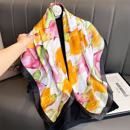 SENAIFEI Multifunctional Silk-Feeling Scarf 90x90cm - Style & Comfort - JND044-01 / 90X90CM