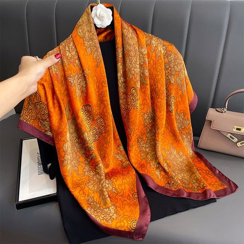 SENAIFEI Multifunctional Silk-Feeling Scarf 90x90cm - Style & Comfort