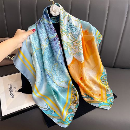 SENAIFEI Multifunctional Silk-Feeling Scarf 90x90cm - Style & Comfort