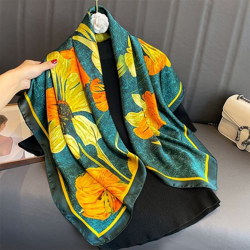 SENAIFEI Multifunctional Silk-Feeling Scarf 90x90cm - Style & Comfort - JND038-01 / 90X90CM
