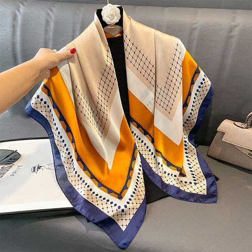 SENAIFEI Multifunctional Silk-Feeling Scarf 90x90cm - Style & Comfort - JND036-01 / 90X90CM