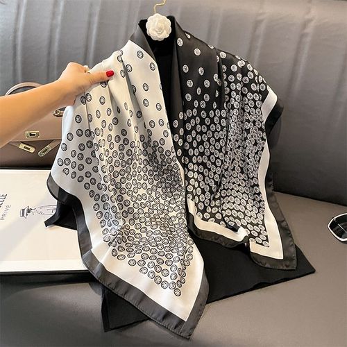 SENAIFEI Multifunctional Silk-Feeling Scarf 90x90cm - Style & Comfort - JND037-01 / 90X90CM